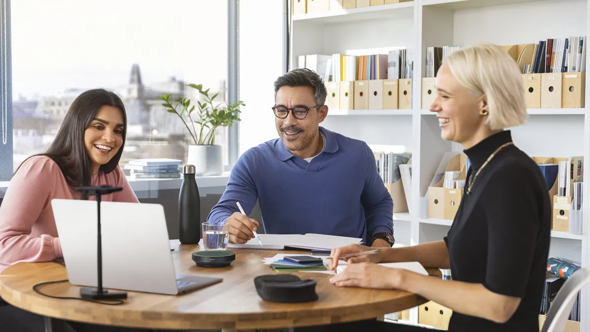 Jabra Speak2 55 Lifestyle Meeting Room Call Angled Medium