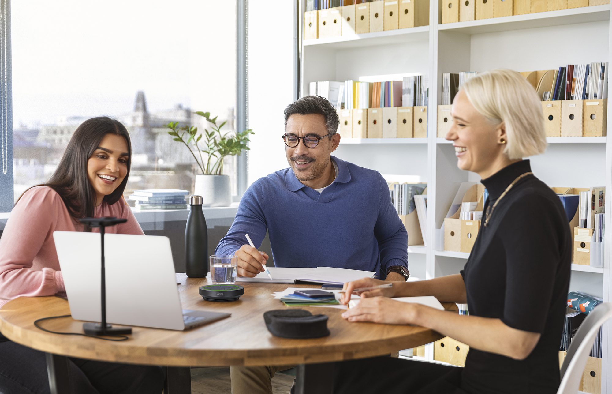 Jabra Speak2 55 Lifestyle Meeting Room Call Angled Medium